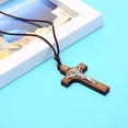 thumbnail image 3 of HOOUN Retro Jesus Cross Necklace Wood Metal Pendant Jewelry Charm Necklace G-ca@, 3 of 7