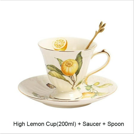 

European insect ceramic coffee cup and saucer spoon retro afternoon set with mug and kettle