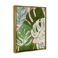 thumbnail image 3 of Layered Monstera Plant Leaves Botanical & Floral Graphic Art Metallic Gold Framed Art Print Wall Art, 3 of 6