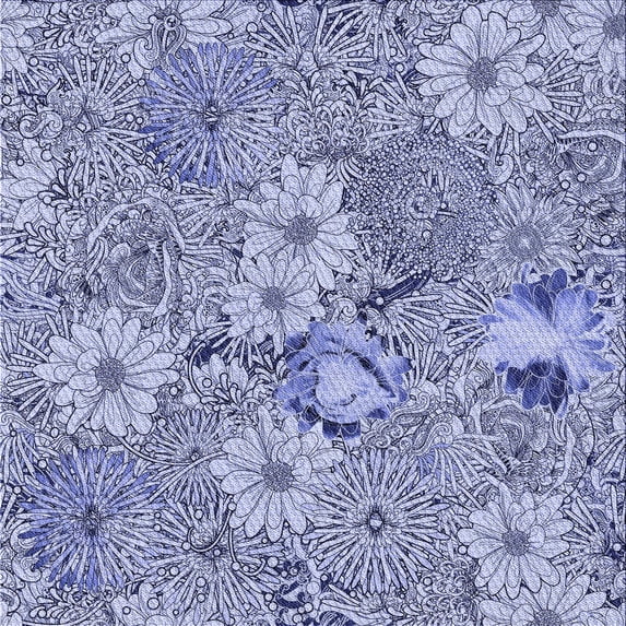 Ahgly Company Indoor Square Patterned Deep Periwinkle Purple Area Rugs, 5' Square