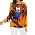 thumbnail image 3 of Adventure Time Women's Pajama Top 3D Digital Print Sleepwear Trendy Crewneck Pullovers Long Sleeve Shirts M, 3 of 8