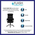 thumbnail image 4 of High Back Black Leather Executive Swivel Office Chair with Curved Headrest and White Line Stitching, 4 of 9