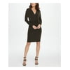 DKNY Womens Black Long Sleeve Above The Knee Sheath Cocktail Dress Size: 12