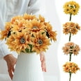 thumbnail image 1 of Ramo de flores artificiales | Arreglo floral falso realista | Flores de seda vibrantes | Acento realista en la decoración del hogar | 38cm de longitud | Jarrón no incluido | De una sola pieza, 1 of 7