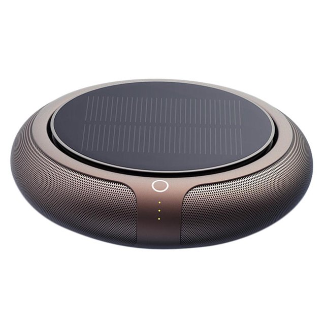 Cateissary Smart Ionizer Anion Vehicle Ambientador de aire solar Hogar Iones negativos 5V4W USB Negro Electrodomésticos Oro