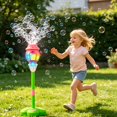 thumbnail image 2 of Standing Bubble Machine for Kids, Height Adjustable Up to 37 Inches, Remote Control Automatic Bubble Maker with Light & Music for Birthday Party Gift(Red), 2 of 8