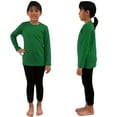 thumbnail image 5 of COUVER Unisex Soft Cotton Solid Color Long Sleeve Kids/Children's Crew Neck Shirt, Green 12M, 1 Pack, 5 of 7