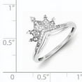 thumbnail image 2 of 925 Sterling Silver Rhodium Plated Diamond Crown Ring Size 8, 2 of 2