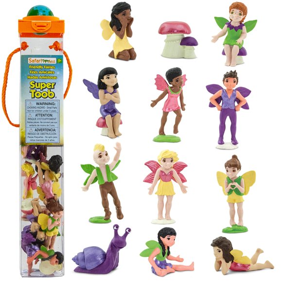 Super TOOB Friendly Fairies de Toy Safari Ltd., con 10 figuras, 3 o más