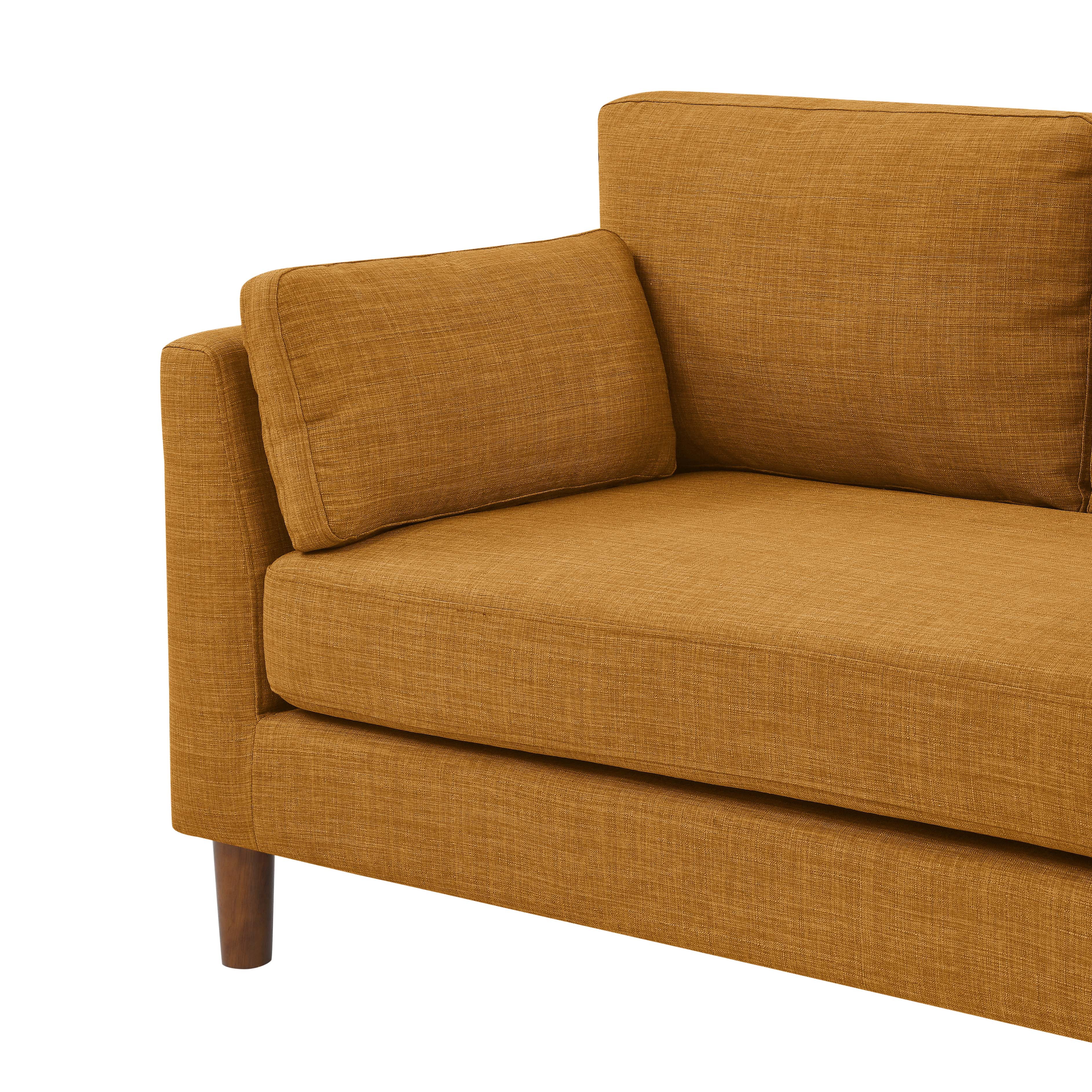 Aukfa 57" Modern Sofa, Minimalist Loveseat for Living Room, 2-Seater Couch w/ Plush Cushions, Orange
