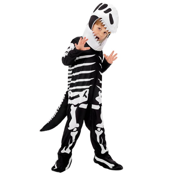 WOYY Boys Dinosaur Skeleton Jumpsuit Party Performance One-Piece, Sizes 12-13