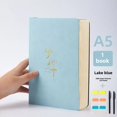 thumbnail image 3 of Cuaderno de cuero suave súper grueso A5, alta estética, simple, versión coreana, diario, libro de cuenta de mano, diario de aprendizaje, 3 of 5