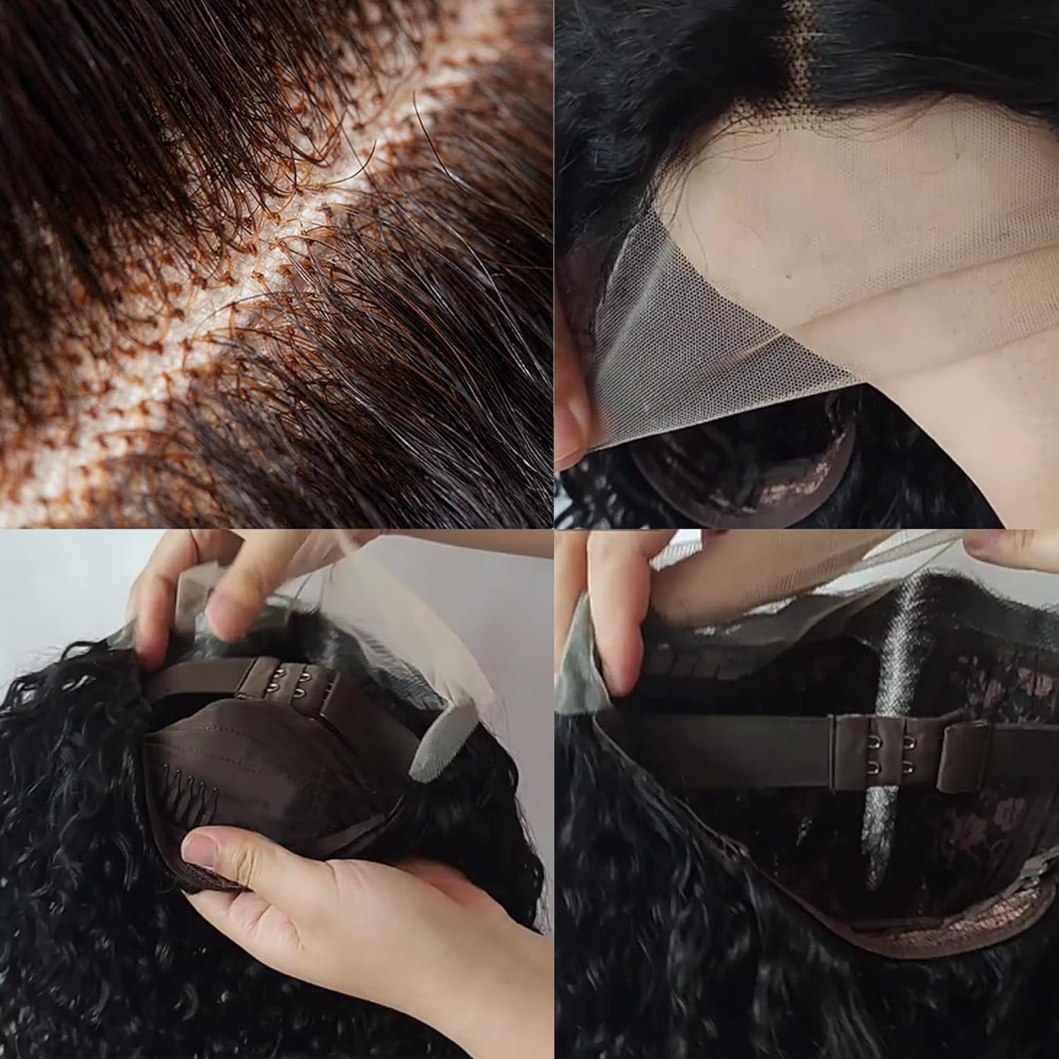 Curly Glueless Wigs Human Hair, 13x4 HD Lace Front Wigs Human Hair Pre Plucked, 180% Density Short Wave Wigs For Women (14 inch)