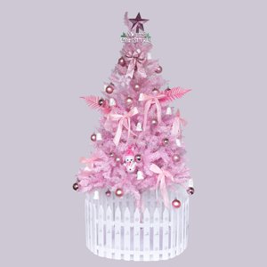Christmas Tree 6FT Christmas tree pink Pink Flocked Christmas Tree Iron+Plastic Artificial Christmas Tree Household Supplies & Décor Christmas Trees 6FT Christmas tree pink