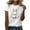 White5, variant on KIHOUT Shirts for Women Clearance Petite Fashion Printed 3/4 Sleeves Blouse Round Neck Casual Tops Deals