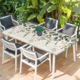 thumbnail image 2 of Green Eucalyptus Table Cloths for 6 Foot Rectangle Tables, Farmhouse Weeping Leaves on Linen Patio Waterproof Elastic Fitted Tablecloths, Washable Rectangular Table Cover for Camping, 2 of 8