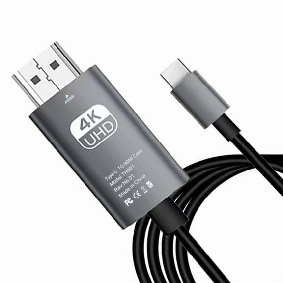 USB-C to HD Cable 4K@60Hz [High Speed] 6.6ft Type C to HD Cable Thunderbolt 3/4 Compatible with MacBook Pro/Air, iMac, New iPad, XPS, Galaxy S21/S20, Surface and More