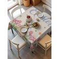 thumbnail image 2 of Spring Easter Suqare Tablecloth - 60 x 60 Inch, Pink Tulip Flowers Bunny Floral Rustic Waterproof & StainResistant Tablecloth, Washable Oil-proof Table Cover for Dining/Party/Wedding/Camping/Buffet, 2 of 9