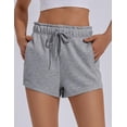 thumbnail image 3 of Pinspark Women's Air Cotton Active Shorts Athletic Running Shorts Breathable Comfort Stretch Adjustable Waist with Side Pockets, 3 of 6