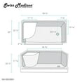 thumbnail image 4 of Aquatique 60" x 32" Single Threshold Shower Base With Right Hand Drain and Integral Left Hand Seat in Biscuit, 4 of 11