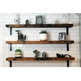 thumbnail image 4 of Modern Timber Craft Reclaimed Wood Wall Shelf with Steel Angle Brackets | Rustic Decoration | 2" Thickness | 54" L x 10" D, Unfinished, 4 of 4