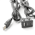thumbnail image 4 of 3 Pcs 150CM Car Dash Flush Mount 2 USB Port Panel Auto Boat Dual USB-TAPYC Extension Cable Adapter for,3 * Usb cable,black, 4 of 5