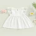 thumbnail image 3 of EIMELI Nouveau-Né Fille Robe Sans Manches Col Rond Dentelle Patchwork Bowknot Robe d'Été 0-24M, 3 of 7
