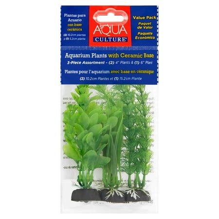 2 Pack Aqua Culture Aquarium Plant Decorations Green 3 Count