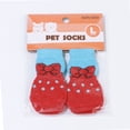 thumbnail image 3 of Didog 4x Anti Slip Puppy Dog Socks Boots Knitted Warm Indoor Cotton Shoes for Pets XXS, 3 of 5