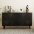 thumbnail image 4 of NEW Modern Black Wood Sideboard Buffet Accent Bedroom Media Hallway Curio Kitchen Hutch Storage Cabinet Home Furniture For Dining Room,Living Room,Kitchen(BLACK), 4 of 5