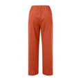 thumbnail image 5 of MNCEKFOD Womens Jeans Lightweight Wide Leg Flowy Culottes Elastic Drawstring High Waisted Baggy Classic Fit Trousers for women 2025 Orange XL, 5 of 5