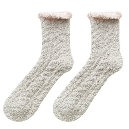 

Women Autumn And Winter Textured Twist Warm Socks Solid Color Home Socks Female Socks Long