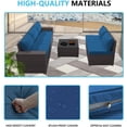 thumbnail image 6 of Gotland 6 Pieces Patio Conversation Set Outdoor Sectional Sofa Set PE Rattan Sectional sofa Set (dblue), 6 of 7