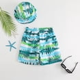 thumbnail image 4 of Boys Swim Trunks With Matching Hat Tropical Print Beach Shorts For Kids Swimming Pool And Beach, 4 of 7