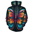thumbnail image 3 of Watercolor Butterfly Hoodies Long Sleeve Casual Hoodie Winter Oversize Loose Hooded Sweatshirts, 3 of 5