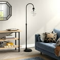 thumbnail image 4 of Evelyn&Zoe Sara 70" Tall Floor Lamp with Glass Shade, Blackened Bronze/Seeded, 4 of 9