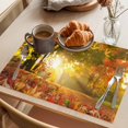 thumbnail image 3 of Orange Autumn Leaves Placemats Set of 6 Fall Trees Forest Country Rustic Place Mats Indoor Wipeable Table Mats Washable Cloth Dining Table Placemats for Kitchen Holiday Party Home Decor 13x19 Inch, 3 of 9