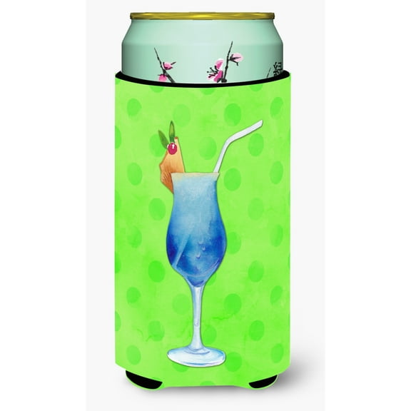 Carolines Treasures BB8230TBC Summer Cocktail Green Polkadot Tall Boy Beverage Insulator Hugger  Tall Boy multicolor