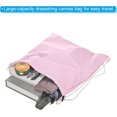 thumbnail image 3 of Cotton Drawstring Bags, Backpack Foldable Sports Gym Bags for Women Men Trip, Pink, 3 of 5