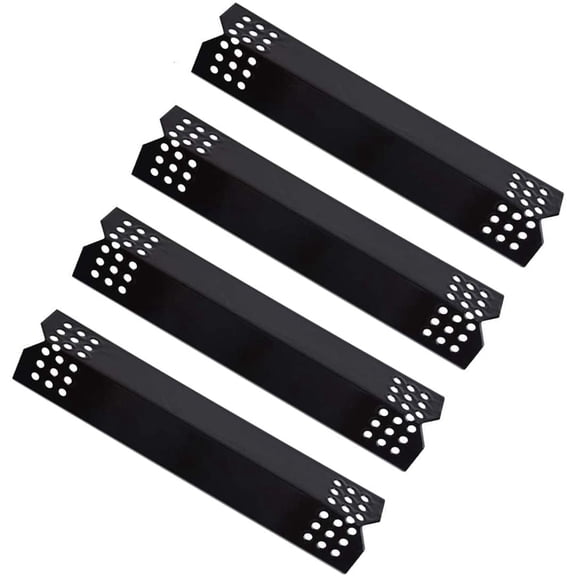 Ozmatip Porcelain Steel Heat Plates for Gas Grill, 4-Pack Replacement Burner Heat Shields, Universal Fit Grill Parts, 14.6 Inch