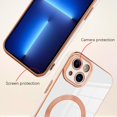 thumbnail image 3 of Compatible with iPhone 13 Case [Support for Magsafe] Magnetic Plating Electroplate Luxury Elegant Case Camera Protector Soft TPU Shockproof Protective Corner Back Cover iPhone 13 Case -White, 3 of 6