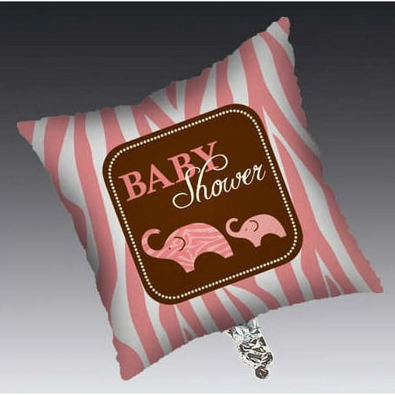 Wild Safari Pink Baby Shower 18 inch Mylar Balloon