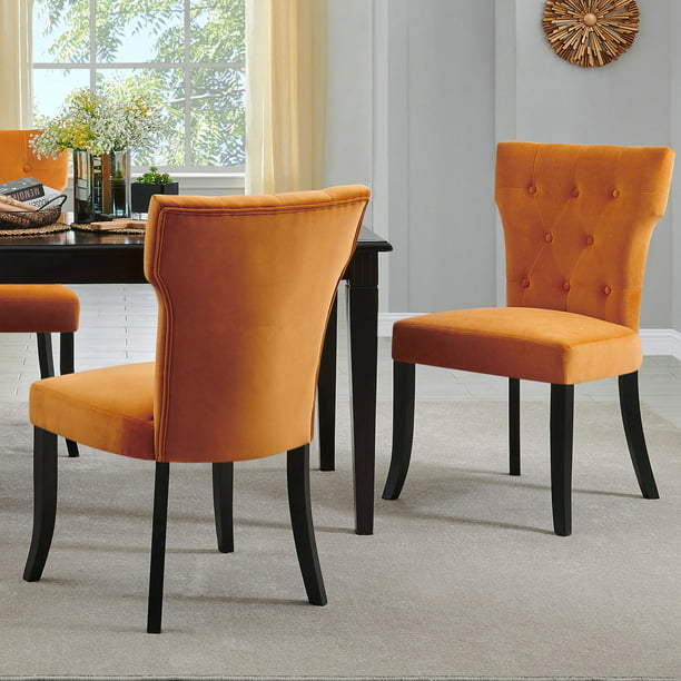 Homesvale Sabra Upholstered Dining, Burnt Orange Dining Chairs Gold Legs