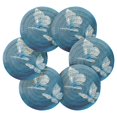 thumbnail image 7 of 6 Pcs Drink Coasters with Holder 3.94in Woven Coasters for Drinks Abstract Blue and White Butterfly Coaster Set for Protection Table, 7 of 7