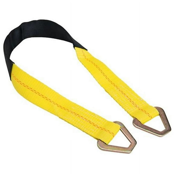 Tie 4 Safe RT41A-18M18-Y-C-20 2 x 18 in. Axle Straps with Abrasive Sleeve & Delta Ring, Yellow - 20 Piece