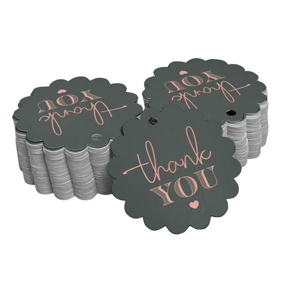 Inkdotpot Real Rose Gold Foil Thank You Bridal Shower Tags Favor Hang Paper Tags 50 Piece