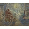 thumbnail image 2 of Vincent van Gogh 18x15 Gold Ornate Wood Frame and Double Matted Museum Art Print Titled - Night (After Millet), 2 of 4
