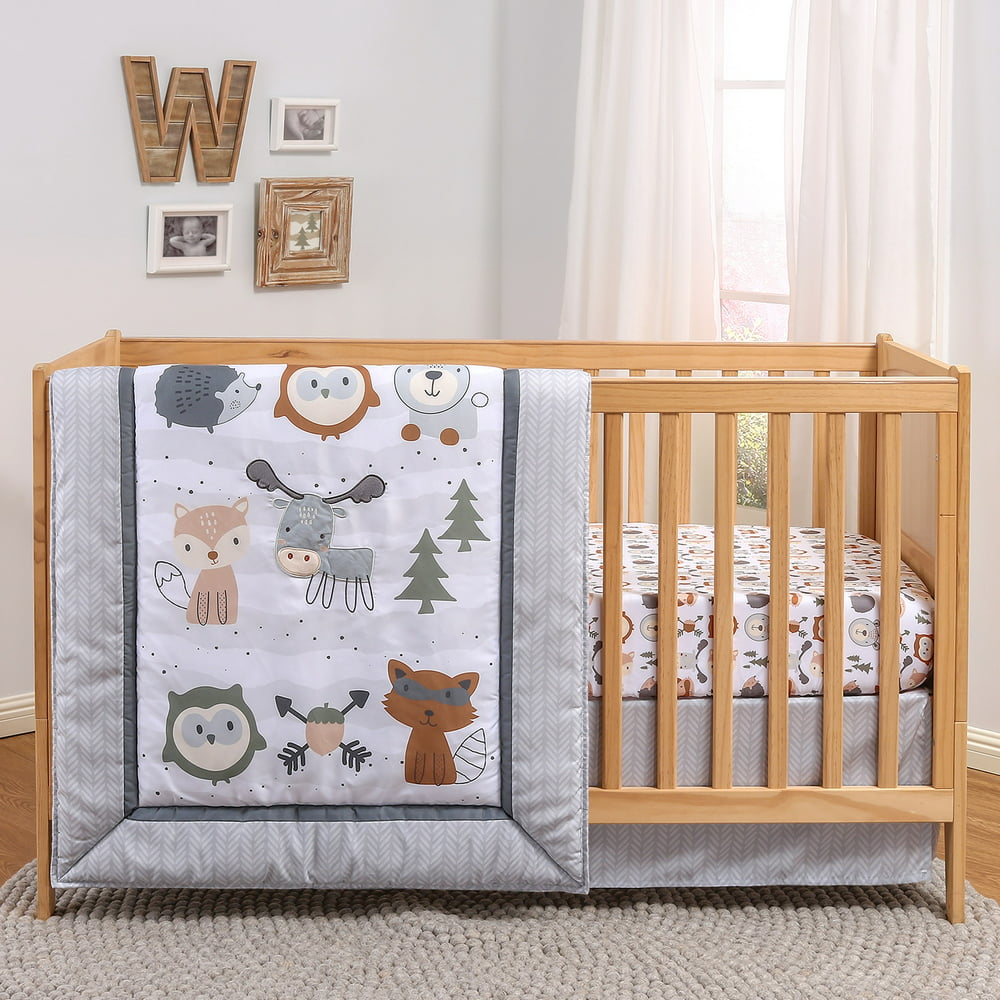 The Peanutshell Woodland Walk Crib Bedding Set For Baby Boys Or Baby