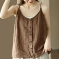 thumbnail image 3 of DuoJiaJ Women's And Linen Button Down Vest Summer Vintage Blouse Women’s Athletic Tank Tops, 3 of 5