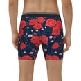 thumbnail image 4 of Salouo Rose Flower Pattern Men's Boxer Briefs, Soft & Breathable Underwear Elastic Waistband Briefs for Men,1-Pack, 4 of 7